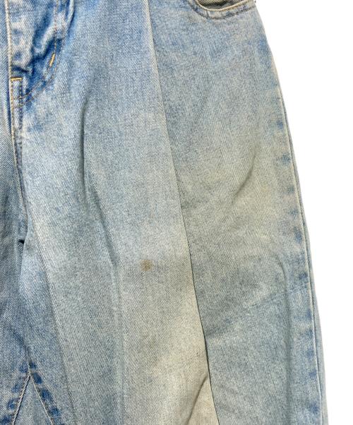 NEON SIGN（ネオンサイン）NEON SIGN (ネオンサイン) USED加工 Wide denim slacks ブルーの古着・服飾アイテム