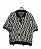 Needlesニードルズ）の古着「ニットポロシャツ」｜ホワイト×ブラック