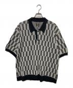 Needlesニードルズ）の古着「ニットポロシャツ」｜ホワイト×ブラック