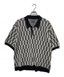 Needles（ニードルズ）の古着「ニットポロシャツ」｜ホワイト×ブラック