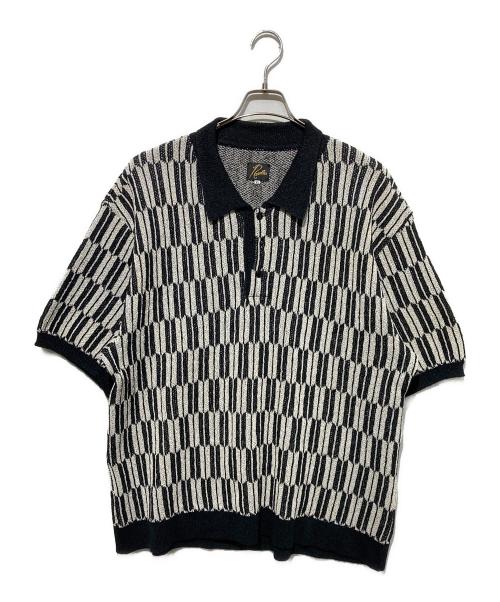 Needles（ニードルズ）Needles (ニードルズ) ニットポロシャツ ホワイト×ブラック サイズ:XLの古着・服飾アイテム