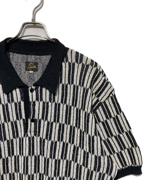 Needles（ニードルズ）Needles (ニードルズ) ニットポロシャツ ホワイト×ブラック サイズ:XLの古着・服飾アイテム