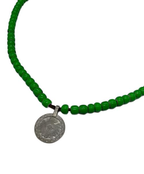 JohnUNDERCOVER（ジョンアンダーカバー）JohnUNDERCOVER (ジョンアンダーカバー) コイン ビーズネックレス グリーンの古着・服飾アイテム