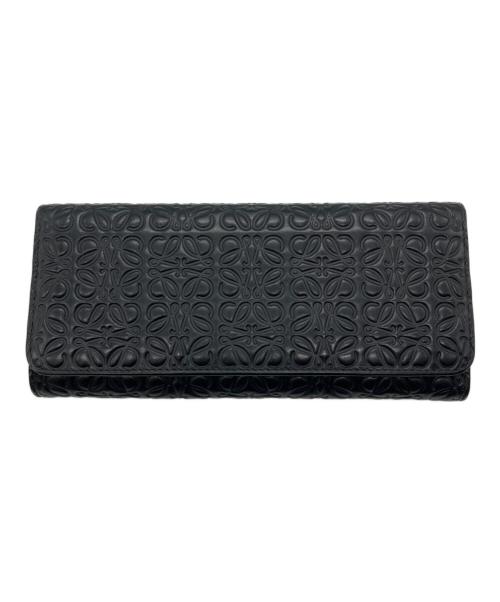 LOEWE（ロエベ）LOEWE (ロエベ) アナグラム リピート コンチネンタルウォレット ブラックの古着・服飾アイテム