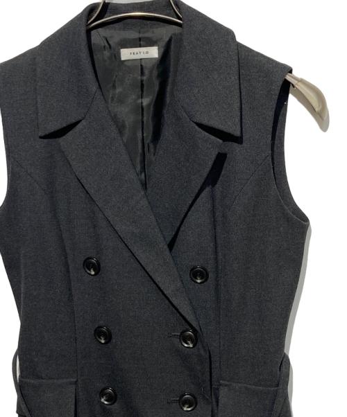 FRAY ID（フレイ アイディー）FRAY ID (フレイ アイディー) ダブルブレストアシメデザインワンピース グレーの古着・服飾アイテム