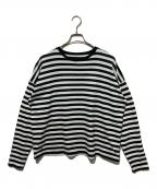 journal standard luxeジャーナルスタンダード ラックス）の古着「テンジクボーダー CN-Big-プルオーバー」｜ブラック×ホワイト