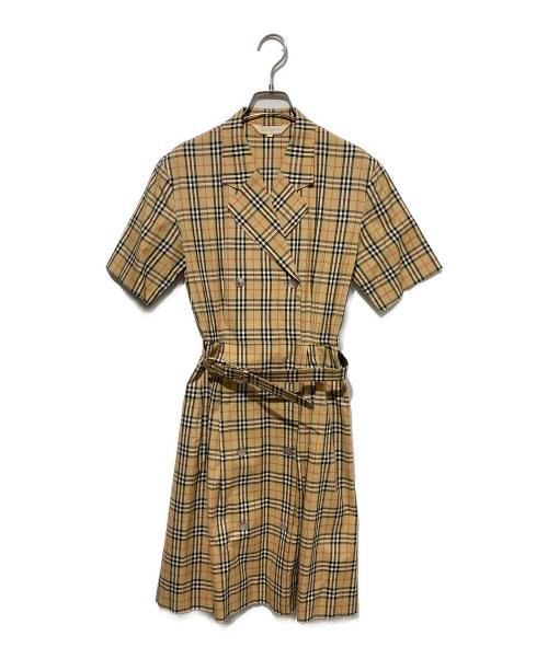 Burberry's（バーバリー）Burberry's (バーバリー) ノヴァチェック半袖ワンピース ベージュ サイズ:7ARの古着・服飾アイテム
