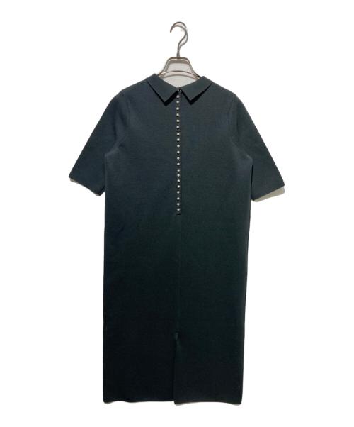 BALLSEY（ボールジィ）BALLSEY (ボールジィ) ウールポリエステルパールコンビ ハーフスリーブワンピース グレー サイズ:36 未使用品の古着・服飾アイテム
