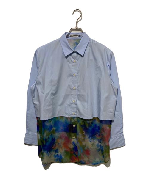 HERALBONY（ヘラルボニー）HERALBONY (ヘラルボニー) オーガンジーレイヤードシャツ「桜」 ブルー サイズ:FREEの古着・服飾アイテム