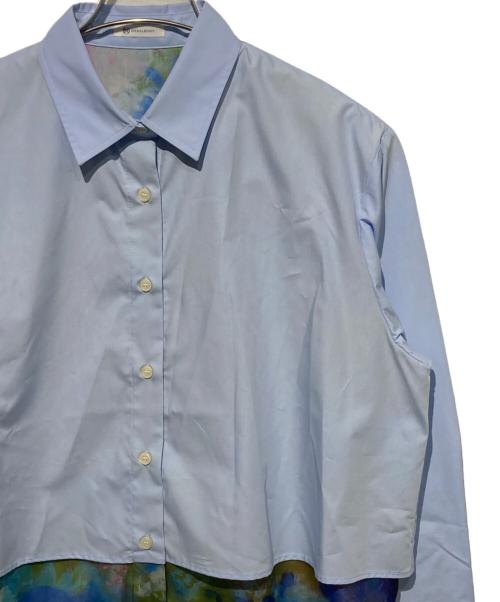 HERALBONY（ヘラルボニー）HERALBONY (ヘラルボニー) オーガンジーレイヤードシャツ「桜」 ブルー サイズ:FREEの古着・服飾アイテム