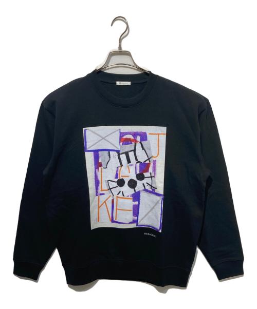 HERALBONY（ヘラルボニー）HERALBONY (ヘラルボニー) レギュラーフィットクループルオーバー「みつけて」 ブラック サイズ:Lの古着・服飾アイテム