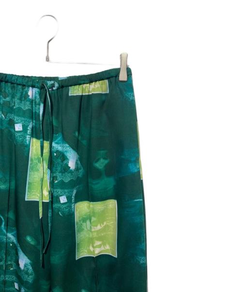 HERALBONY（ヘラルボニー）HERALBONY (ヘラルボニー) サテンパンツ「無題」 グリーン サイズ:Mの古着・服飾アイテム