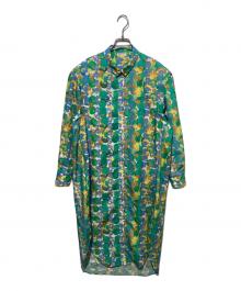 HERALBONY（ヘラルボニー）の古着「シャツワンピース「タイトル不明」」｜グリーン