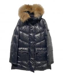BURBERRY BLUE LABEL（バーバリー ブルー レーベル）の古着「ファー付ダウンコート」｜ブラック