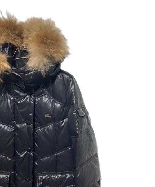 BURBERRY BLUE LABEL（バーバリー ブルー レーベル）BURBERRY BLUE LABEL (バーバリー ブルー レーベル) ファー付ダウンコート ブラック サイズ:38の古着・服飾アイテム