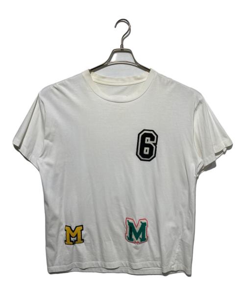MM6 Maison Margiela（エムエムシックスメゾンマルジェラ）MM6 Maison Margiela (エムエムシックスメゾンマルジェラ) ワッペンクルーネックTシャツ ホワイト サイズ:Sの古着・服飾アイテム