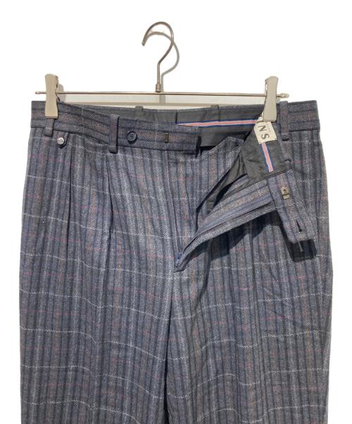 BERNARD ZINS（ベルナール ザンス）BERNARD ZINS (ベルナール ザンス) チェックスラックス ネイビー サイズ:38の古着・服飾アイテム
