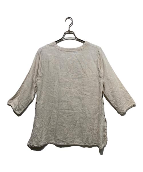 BEARDSLEY（ビアズリー）BEARDSLEY (ビアズリー) リネン起毛ボーダーチュニック アイボリー サイズ:ＦＲＥＥの古着・服飾アイテム