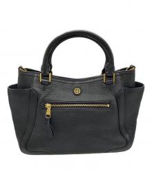 TORY BURCH（トリーバーチ）の古着「レザーハンドバッグ」｜ブラック