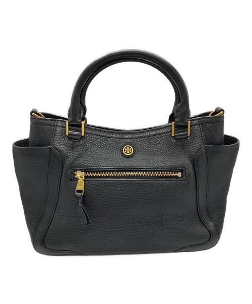 TORY BURCH（トリーバーチ）TORY BURCH (トリーバーチ) レザーハンドバッグ ブラックの古着・服飾アイテム