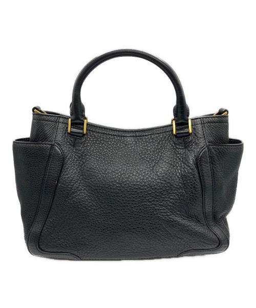 TORY BURCH（トリーバーチ）TORY BURCH (トリーバーチ) レザーハンドバッグ ブラックの古着・服飾アイテム