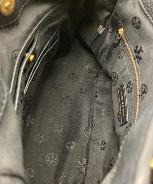 TORY BURCH（トリーバーチ）TORY BURCH (トリーバーチ) レザーハンドバッグ ブラックの古着・服飾アイテム