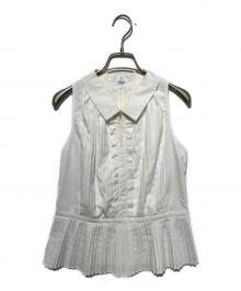 HER LIP TO（ハーリップトゥ）の古着「Manon Pleated Peplum Top」｜ホワイト