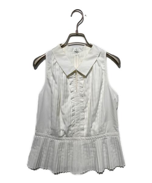HER LIP TO（ハーリップトゥ）Her lip to (ハーリップトゥ) Manon Pleated Peplum Top ホワイト サイズ:Mの古着・服飾アイテム