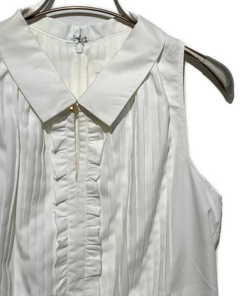 HER LIP TO（ハーリップトゥ）Her lip to (ハーリップトゥ) Manon Pleated Peplum Top ホワイト サイズ:Mの古着・服飾アイテム