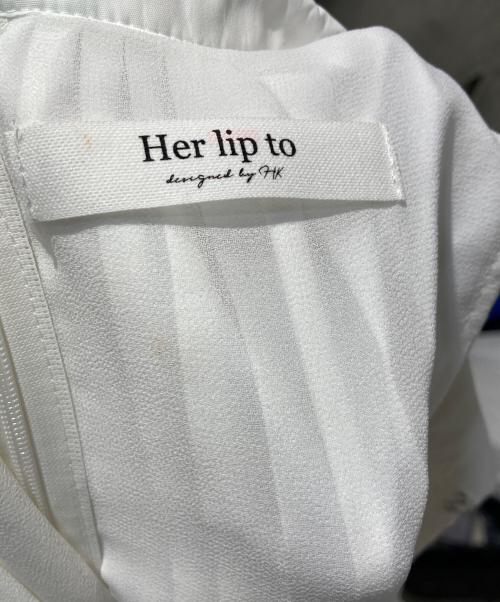 HER LIP TO（ハーリップトゥ）Her lip to (ハーリップトゥ) Manon Pleated Peplum Top ホワイト サイズ:Mの古着・服飾アイテム