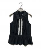 HER LIP TOハーリップトゥ）の古着「Manon Pleated Peplum Top」｜ブラック