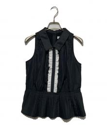 HER LIP TO（ハーリップトゥ）の古着「Manon Pleated Peplum Top」｜ブラック