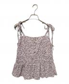 HER LIP TOハーリップトゥ）の古着「Cherry Pattern Strap Top」｜パープル