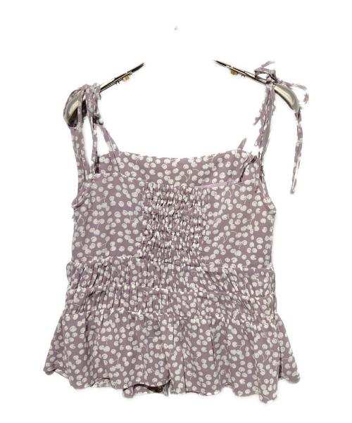 HER LIP TO（ハーリップトゥ）Her lip to (ハーリップトゥ) Cherry Pattern Strap Top パープル サイズ:Mの古着・服飾アイテム
