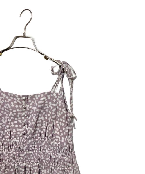 HER LIP TO（ハーリップトゥ）Her lip to (ハーリップトゥ) Cherry Pattern Strap Top パープル サイズ:Mの古着・服飾アイテム