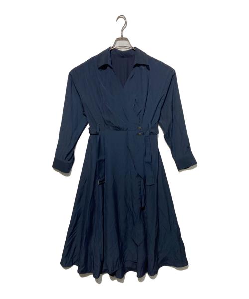 La TOTALITE（ラ ト―タリテ）La TOTALITE (ラ ト―タリテ) カシュクールシャツワンピース ネイビー サイズ:36の古着・服飾アイテム