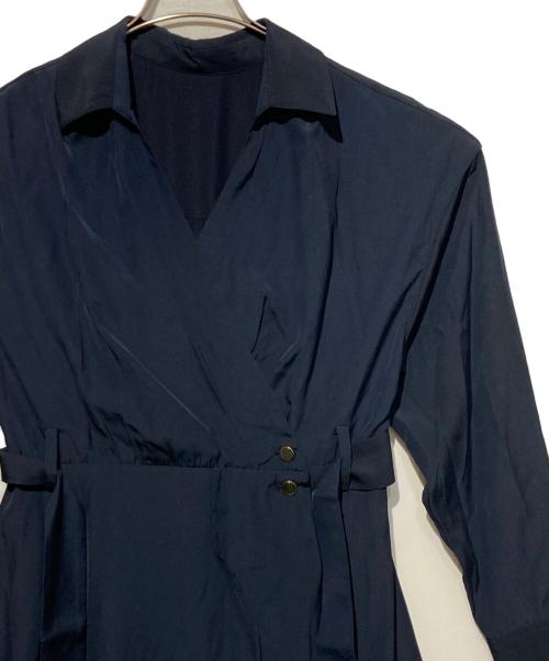 La TOTALITE（ラ ト―タリテ）La TOTALITE (ラ ト―タリテ) カシュクールシャツワンピース ネイビー サイズ:36の古着・服飾アイテム