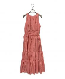 HER LIP TO（ハーリップトゥ）の古着「Riviera Bow Tiered Long Dress」｜ピンク