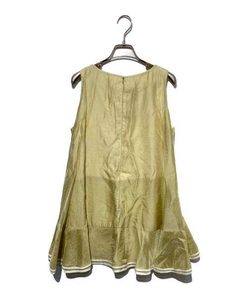 HER LIP TO（ハーリップトゥ）Her lip to (ハーリップトゥ) Bicolor-Trim Flared Romper イエロー サイズ:Mの古着・服飾アイテム