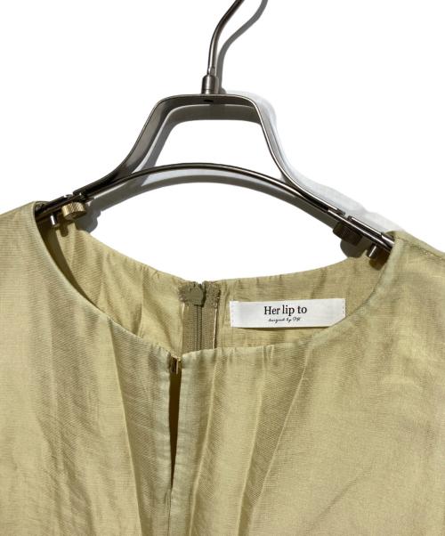 HER LIP TO（ハーリップトゥ）Her lip to (ハーリップトゥ) Bicolor-Trim Flared Romper イエロー サイズ:Mの古着・服飾アイテム