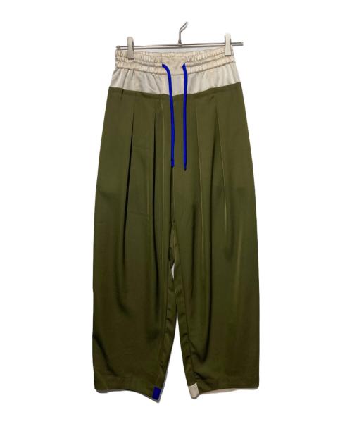 OMMO（オーエムエムオー）OMMO (オーエムエムオー) BOLCKING EASY TUCK PT ベージュ オリーブ サイズ:38の古着・服飾アイテム