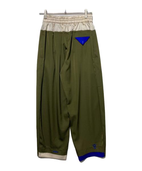 OMMO（オーエムエムオー）OMMO (オーエムエムオー) BOLCKING EASY TUCK PT ベージュ オリーブ サイズ:38の古着・服飾アイテム