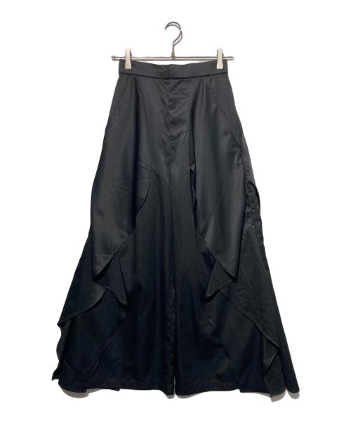 UN3D.（アンスリード）UN3D. (アンスリード) ウェーブラッフルパンツ ブラック サイズ:36の古着・服飾アイテム