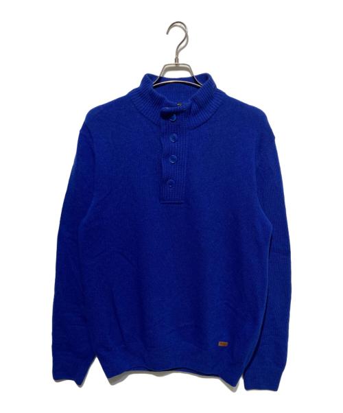 Barbour（バブアー）Barbour (バブアー) ハーフボタンニット ブルー サイズ:Ｌの古着・服飾アイテム