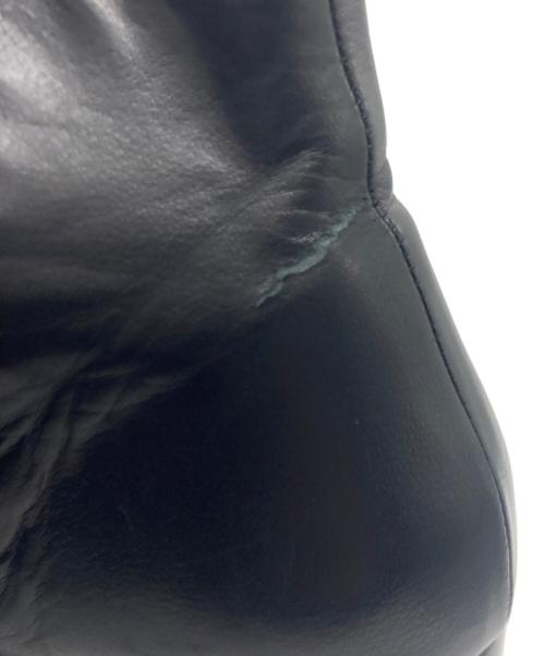 INSCRIRE（アンスクリア）INSCRIRE (アンスクリア) サイドジップ スクエア トゥ レザー ショートブーツ ブラック サイズ:37の古着・服飾アイテム