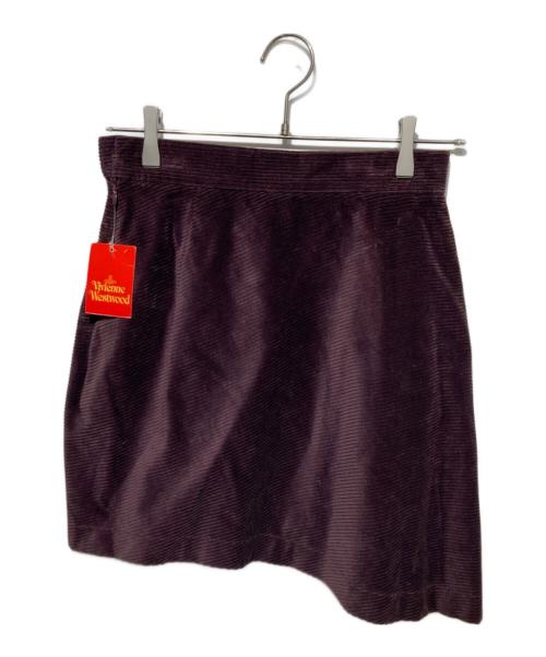 Vivienne Westwood（ヴィヴィアンウエストウッド）Vivienne Westwood (ヴィヴィアンウエストウッド) コーデュロイミニスカート パープル サイズ:42の古着・服飾アイテム