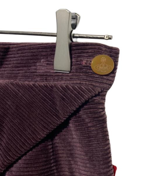 Vivienne Westwood（ヴィヴィアンウエストウッド）Vivienne Westwood (ヴィヴィアンウエストウッド) コーデュロイミニスカート パープル サイズ:42の古着・服飾アイテム