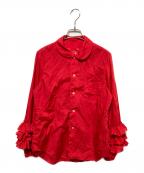 COMME des GARCONS GIRLコムデギャルソンガール）の古着「丸襟フリルスリーブシャツ」｜レッド