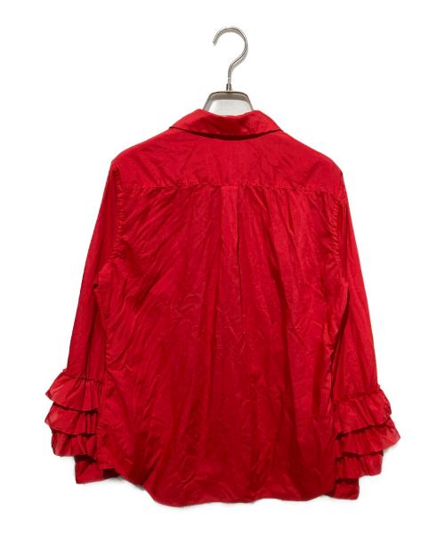 COMME des GARCONS GIRL（コムデギャルソンガール）COMME des GARCONS GIRL (コムデギャルソンガール) 丸襟フリルスリーブシャツ レッド サイズ:Mの古着・服飾アイテム