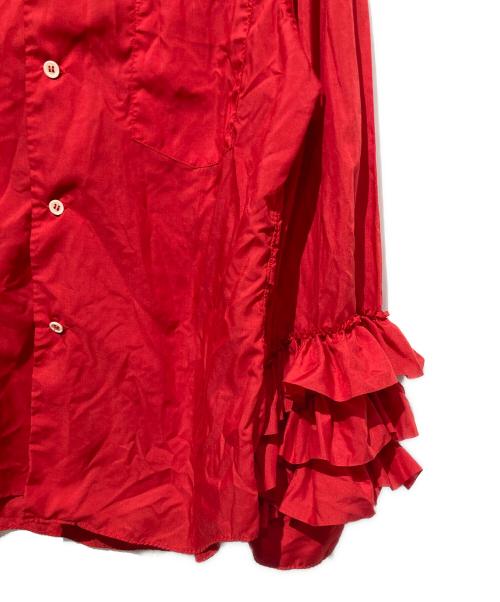 COMME des GARCONS GIRL（コムデギャルソンガール）COMME des GARCONS GIRL (コムデギャルソンガール) 丸襟フリルスリーブシャツ レッド サイズ:Mの古着・服飾アイテム